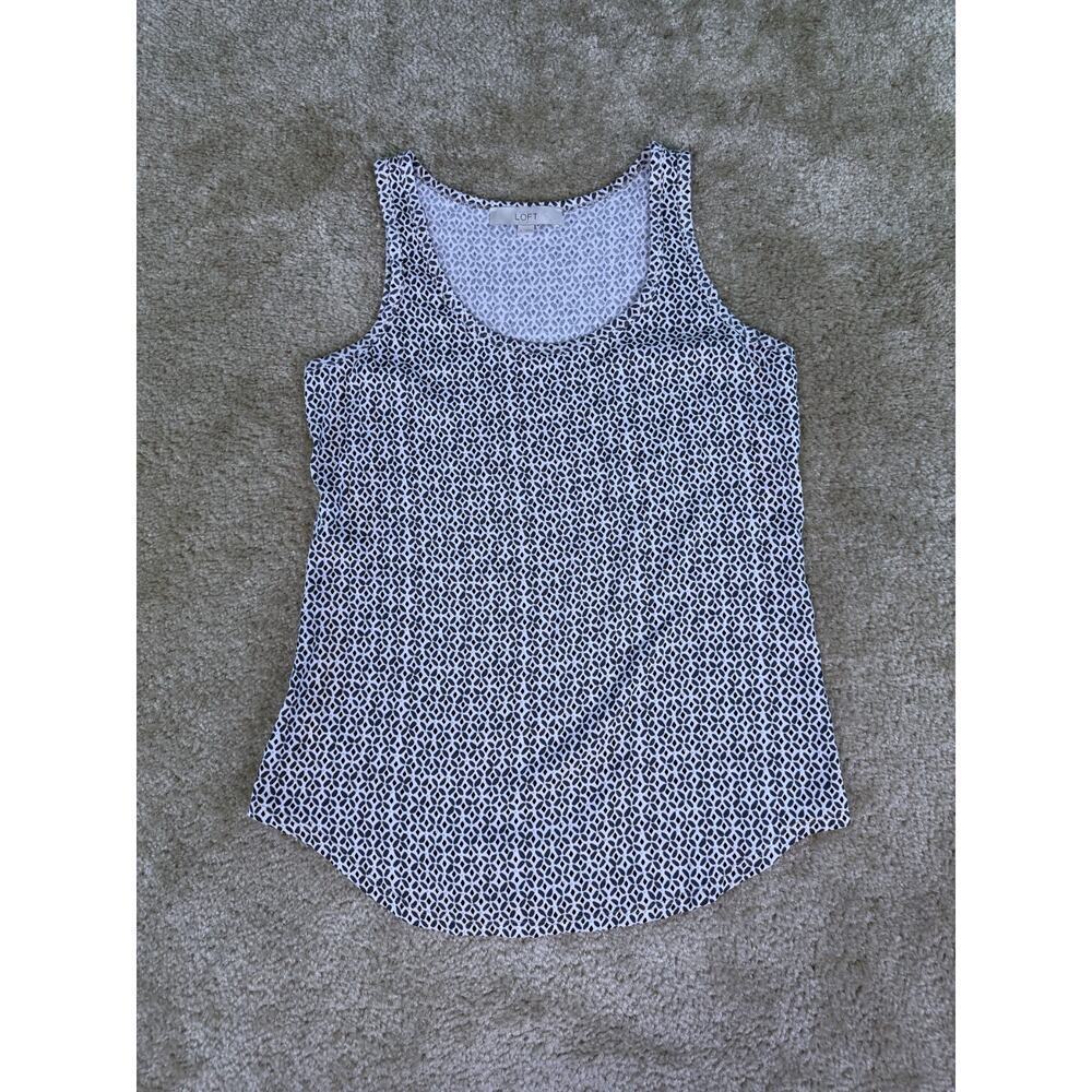 Ann Taylor Loft Tank Top Womens Size Small Geometric Print Casual D929
